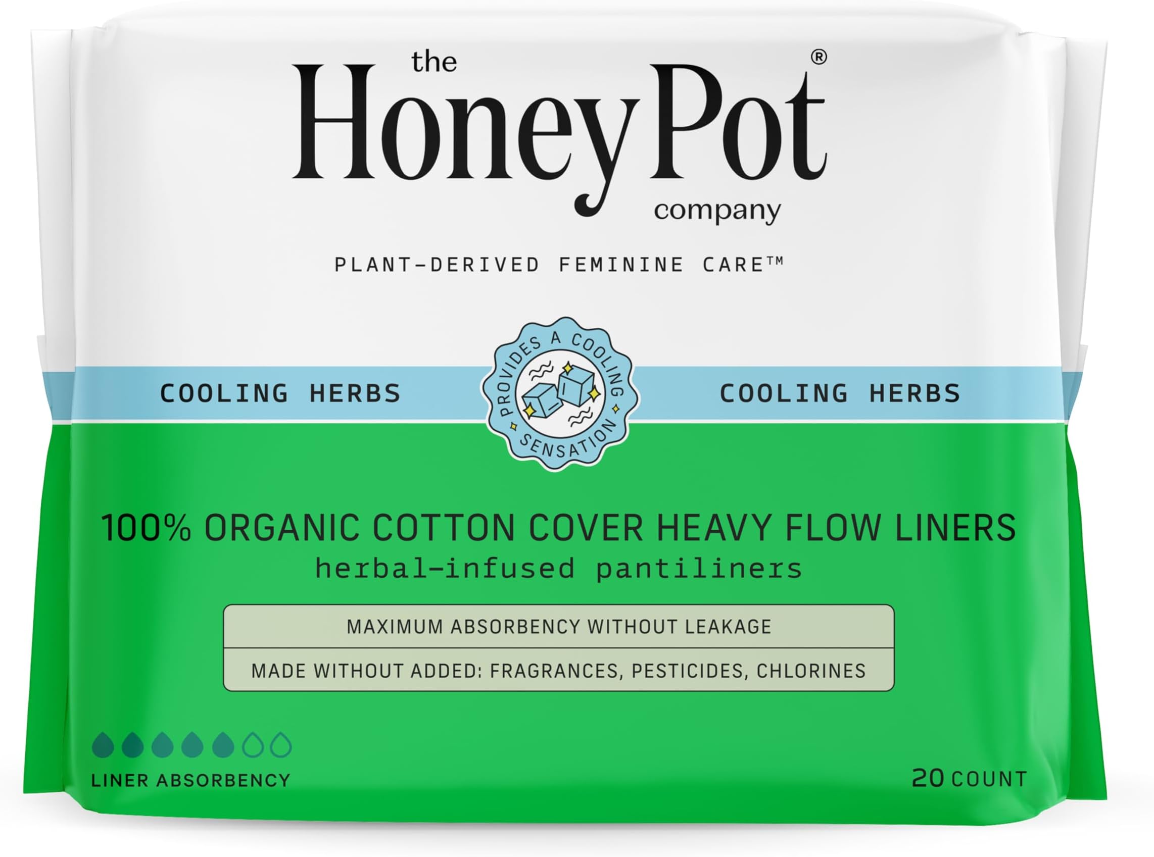 Honey Pot Super with Wings HerbalInfused, 16 Pads (Pack of