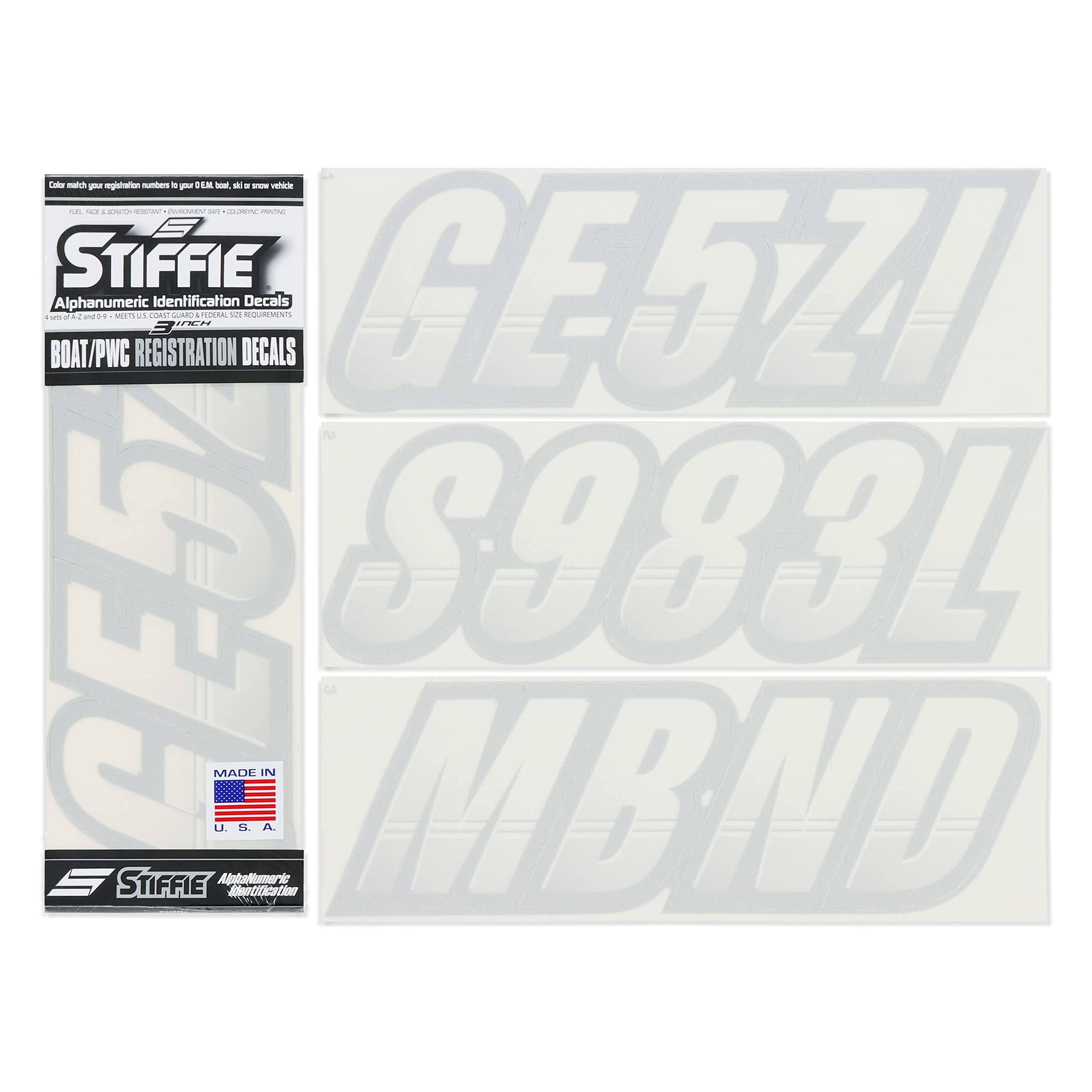 Pegatinas Stiffie Techtron de 7,6 cm plateadas para motos de agua