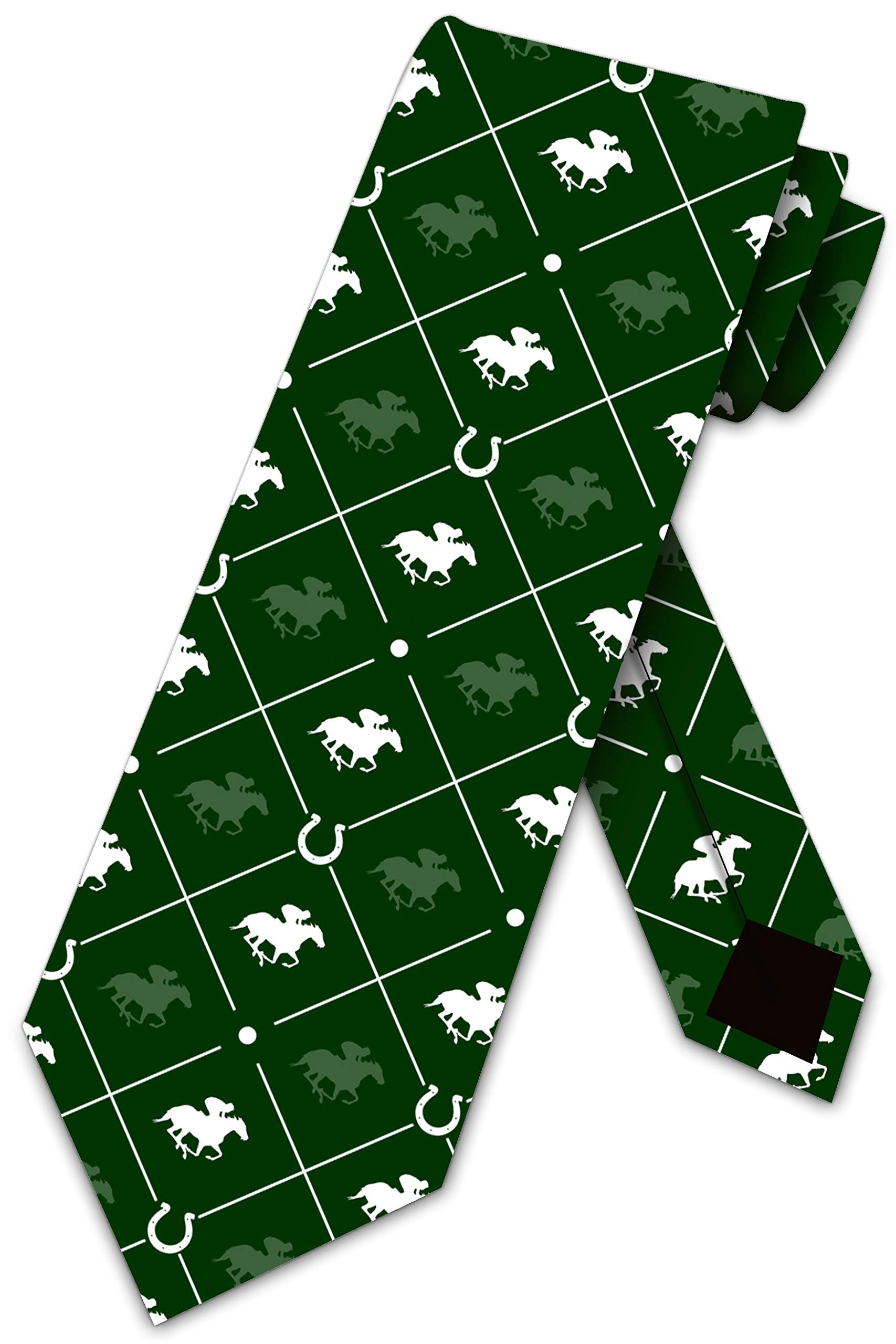 Bhhjkk Unisex Green Horse Racing Ties Mens Equestrian Sports Business Necktie