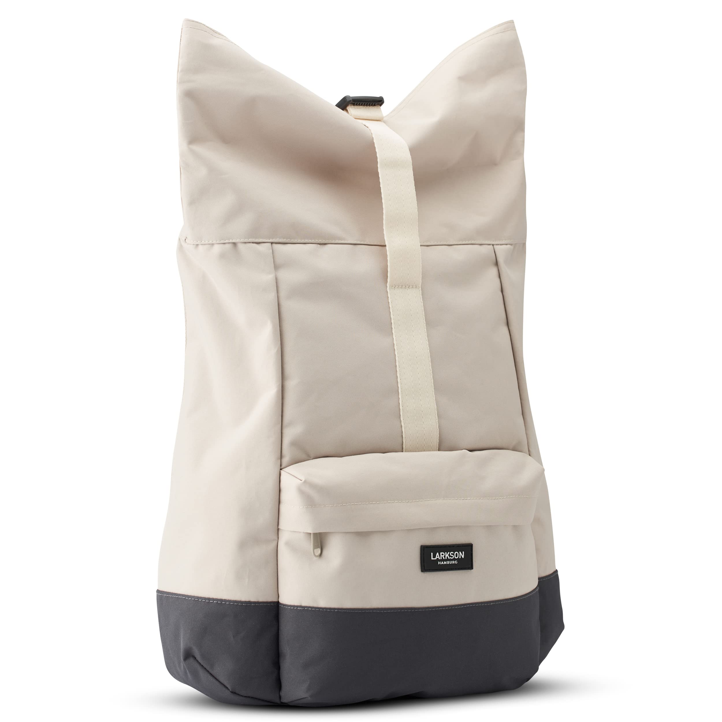 LARKSON Zaino Donna & Uomo Grigio - Alva - Zainetto Porta PC 15.6 Pollici - Rolltop ideale per Scuola, Viaggio, Lavoro Sportivo, Università - Idrorepellente