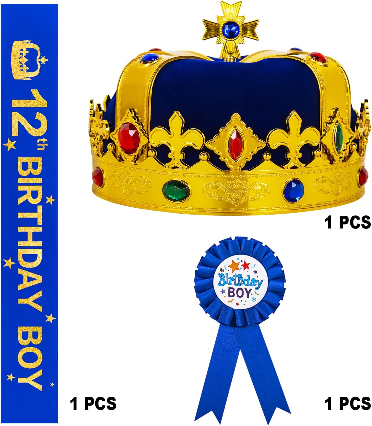 12th Birthday Gifts for Boys,12 Birthday Crown Boy,12 Birthday Boy Sash,12th Birthday Hat Boys,12th Birthday King,Birthday Boy Sash,Birthday Crown Men,Its My Birthday Hat,King Crown for Boys