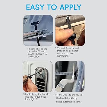 Automotive Cable Tie, Heavy Duty Secure Fastener, Sturdy Nylon Zip Ties, Vehicle Wire Management for Auto, Motorcycle, Ev, Sedan, Trunk, Garage, Outdoor Wiring Installation