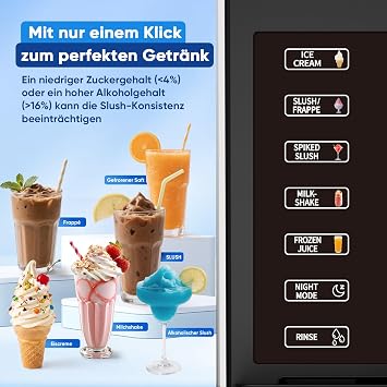 Slush Machine – 2.5L Slushie Machine No Ice Required with LED Display 6 Preset Programs for Margaritas Frappés Milkshakes and Soft Serve One-Button Operation (Sliver)