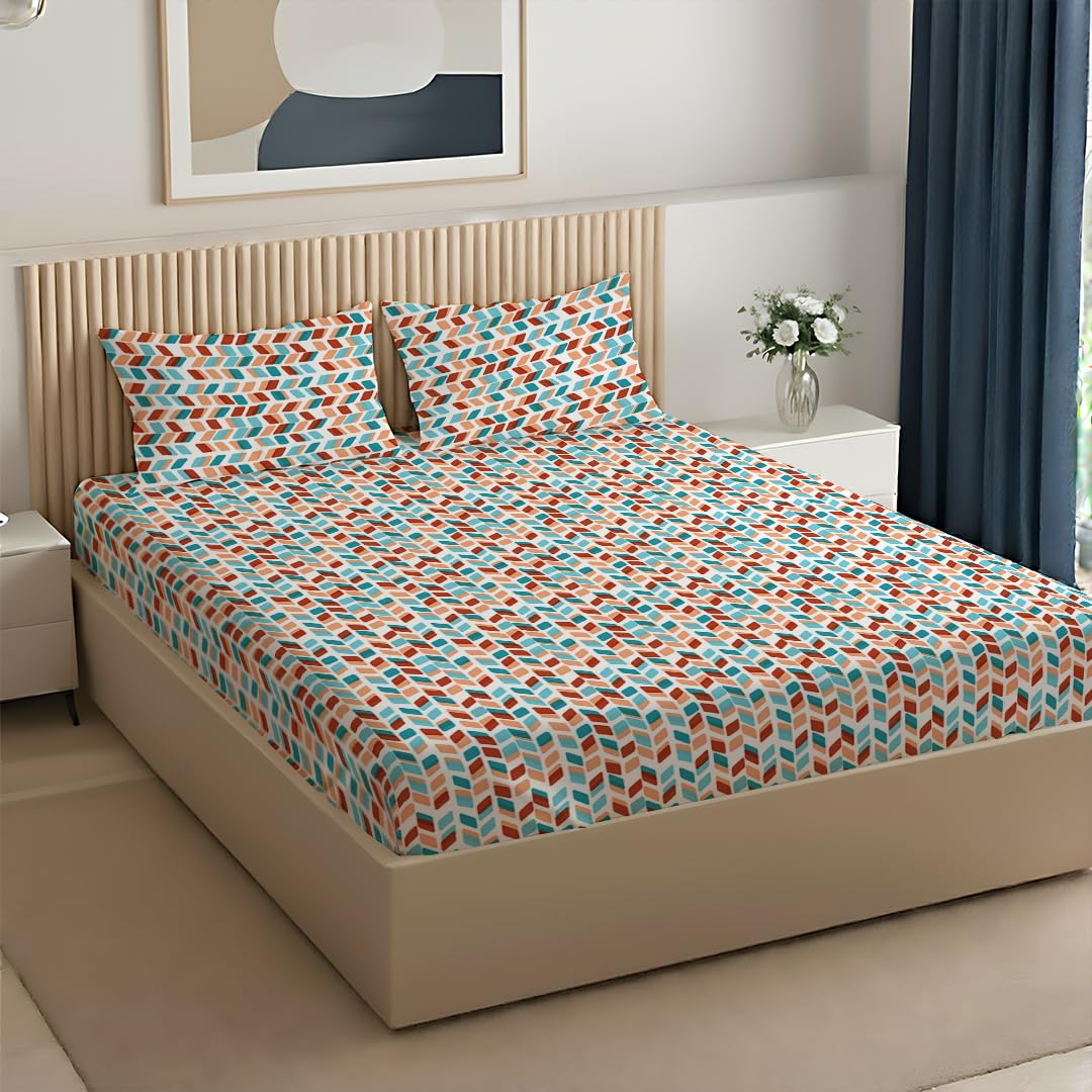Bello Cotton Queen Bedsheet - Soft & Breathable -11