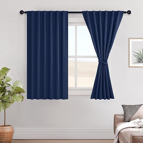 Miniatura 62 de Hiasan Cortinas opacas blancas extra anchas para dormitorio, cortinas opacas térmicas extra anchas de 72 pulgadas de largo, con pestaña trasera,