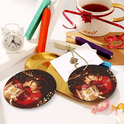 Miniatura 5 de Adornos de Navidad personalizados de cerámica, nuestro primer árbol de Navidad colgante 2023, decoración de regalo para Navidad, regalo