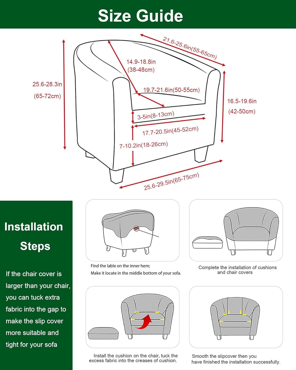 CRFATOP 2 Piece Club Chair Slipcover Printed Tub Chair Slipcover Armchair Covers Soft Printed Round Barrel Chair Covers Couch Covers with Elastic Bottom for Bar Counter Living Room,09 Color A04