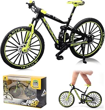 Mini Finger Bike 110   Diecast Mountain Bicycle Model, Foldable Zinc Alloy Finger Bikes Toy, Miniature Bike Ornament for Kids & Collectors, Desk Decoration, Birthday