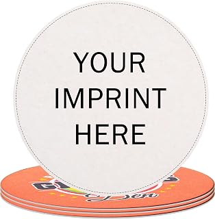 Personalized Coasters 4" Round - Customized Coasters, Drink Coasters for Table Decoration Beverage for Bar, Restaurant Table Decor, Party Favor Birthday, Wedding (60pt MW)