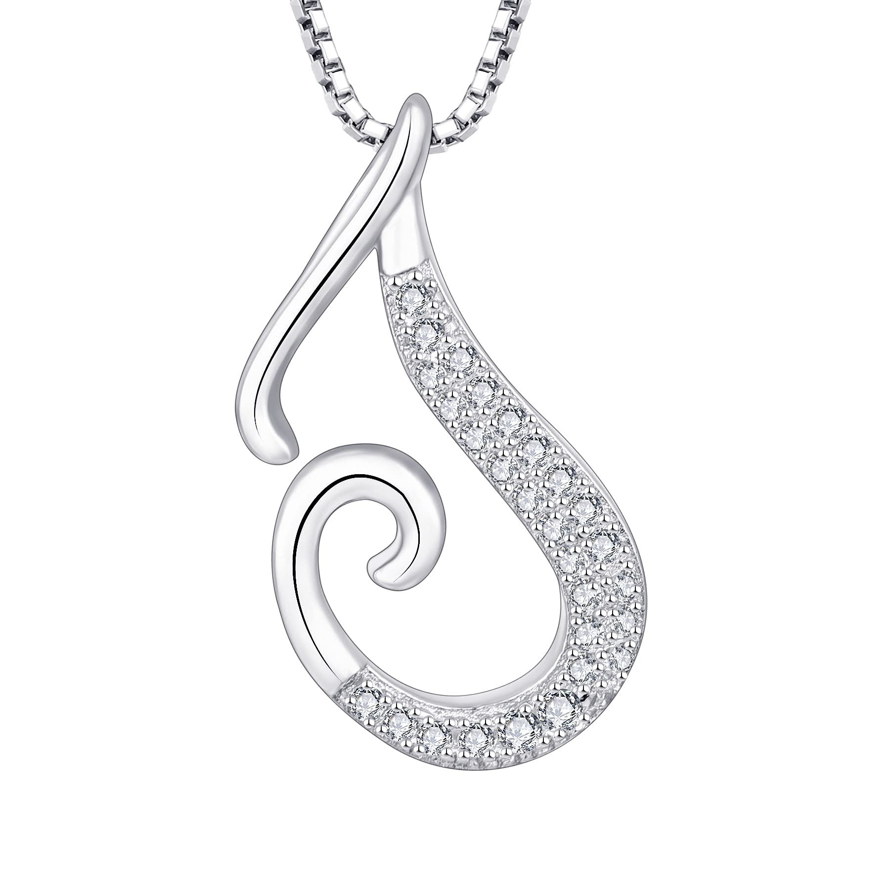 starchenie 925 Silber Buchstaben Halskette A-Z Anhänger Initiale mit 3A Zirkonia für Damen Geburtstagsgeschenk