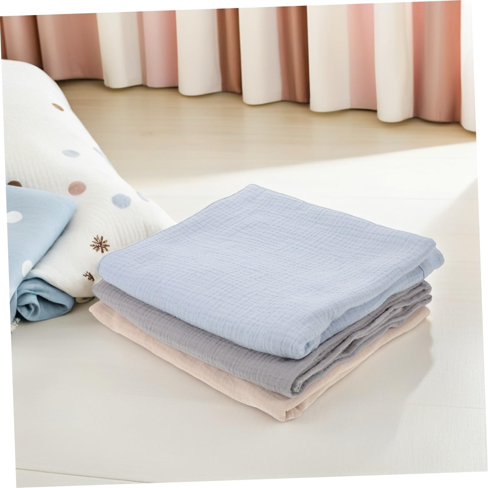 3 Piezas Manta de Gasa para Recién Nacido Manta de Muselina Suave Cobertor Unisex para Envolver Niña Fácil Cuidado y Diseño Neutro para Cuna y Descanso