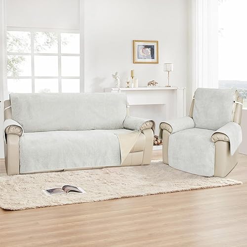 Miniatura 7 de Funda acolchada impermeable para sofá, protector de muebles RBSC, funda de sofá lavable con correas elásticas para niños, perros, mascotas