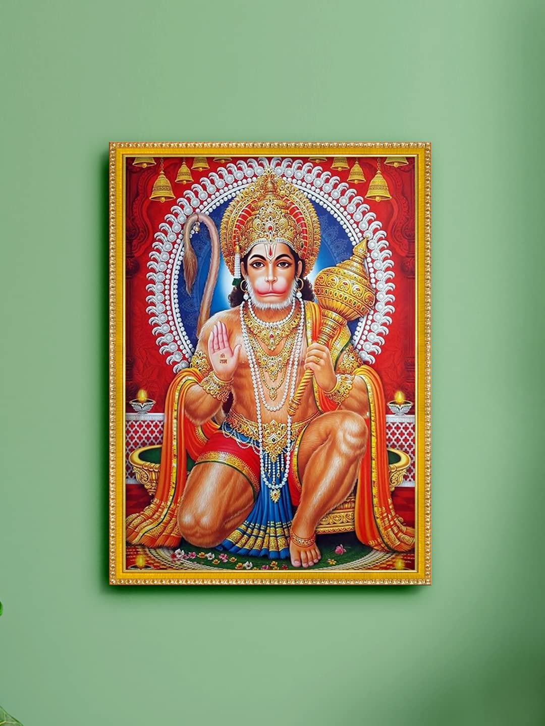 Buy 999Store Hanuman Ji Photo Painting with photo Frame for Temple
