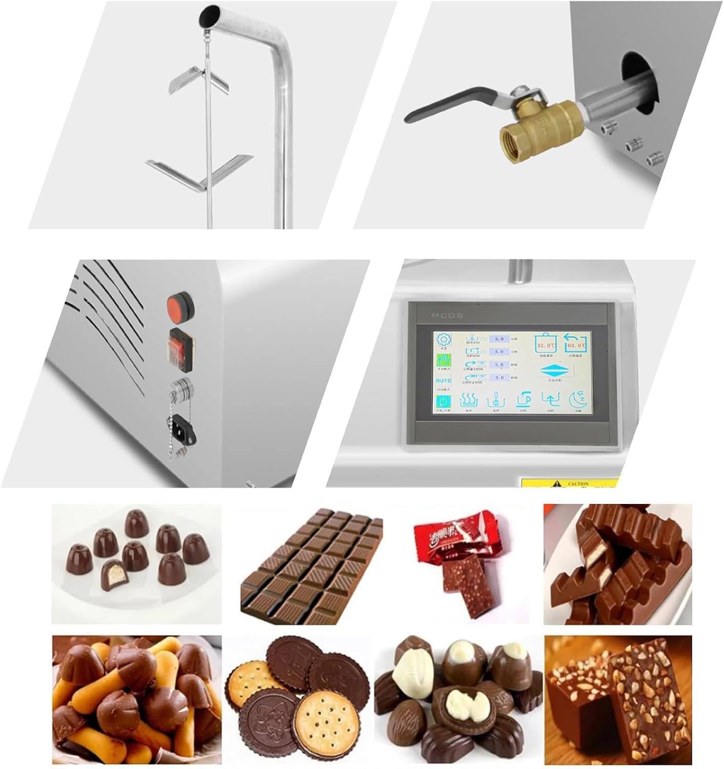 Templadora de Chocolate de Sobremesa, 7L – Fundidora AutomáTica de Chocolate con Control Preciso de Temperatura, para Fiestas de Dulces, Bodas, Bares, BuféS