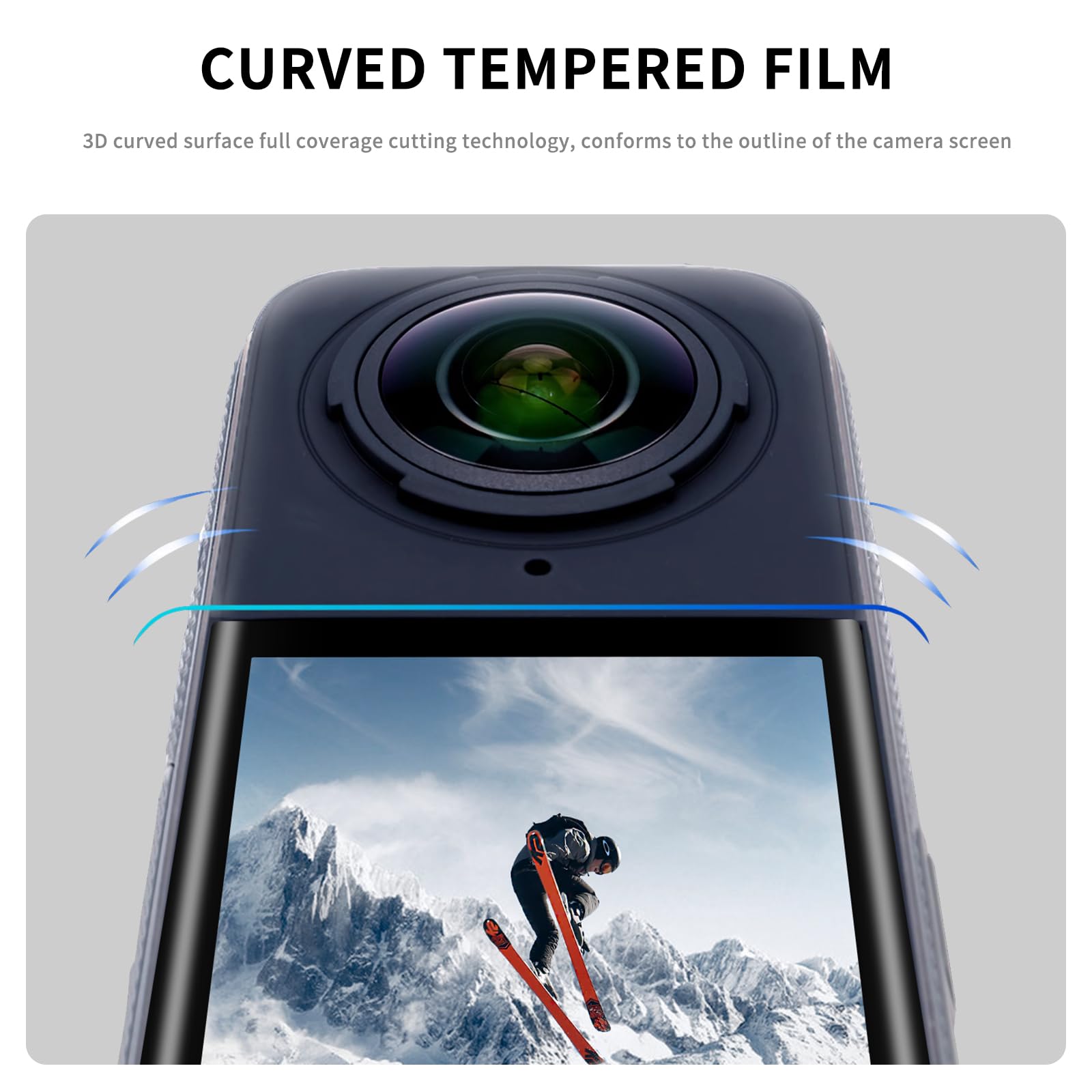 Kit di accessori di protezione FiTSTILL per Insta 360 X5/X4, pellicole protettive in vetro temperato + copriobiettivo in gomma, 2 pellicole ultra HD