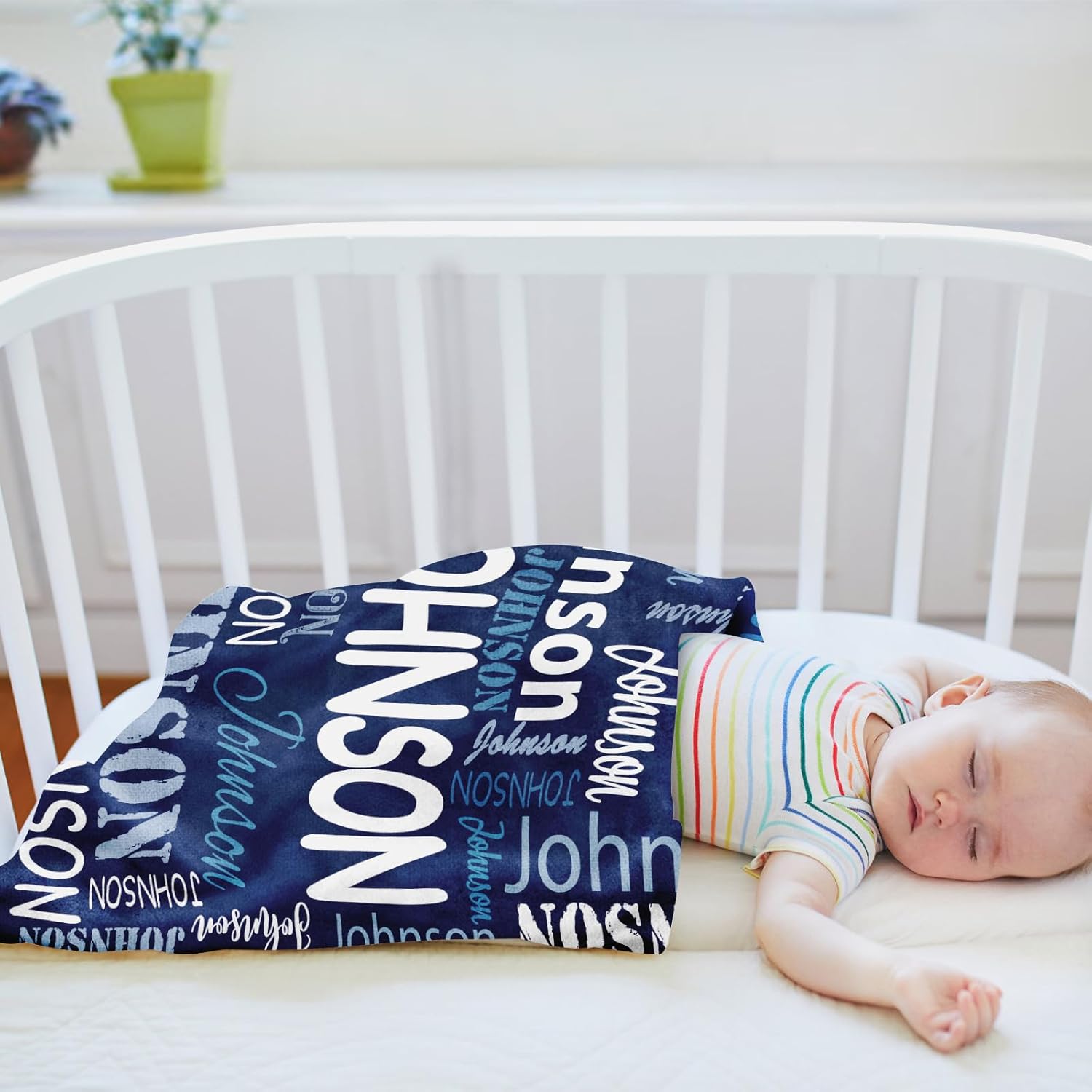 Yoke Style Personalized Blankets for Kids, Custom Baby Blanket with Name, Customized Blanket for Adult Mom on Christmas Birthday Valentines Day