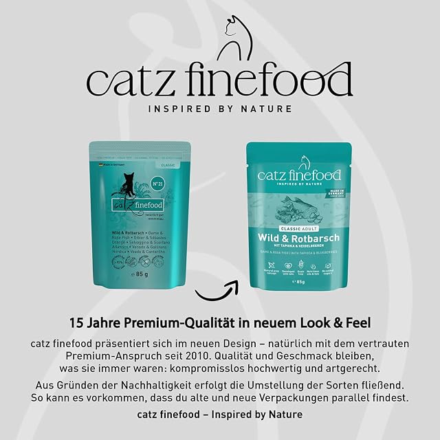Foto 4 de 7 de catz finefood N° 21 Salvaje y gallineta nórdica Comida para Gatos húmeda, refinada con Patatas y arándanos
