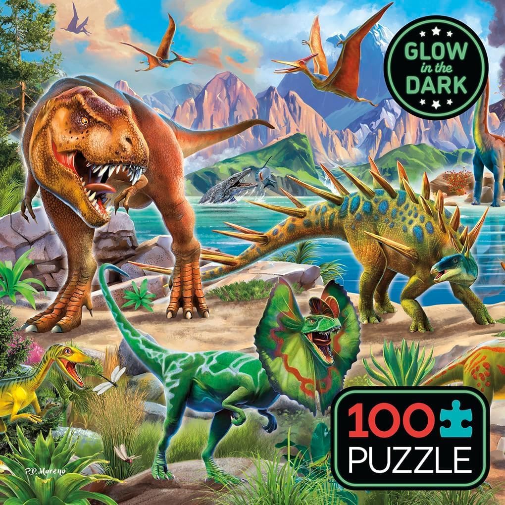 Ceaco - Glow in The Dark - Dinoland - 100 Piece Jigsaw Puzzle