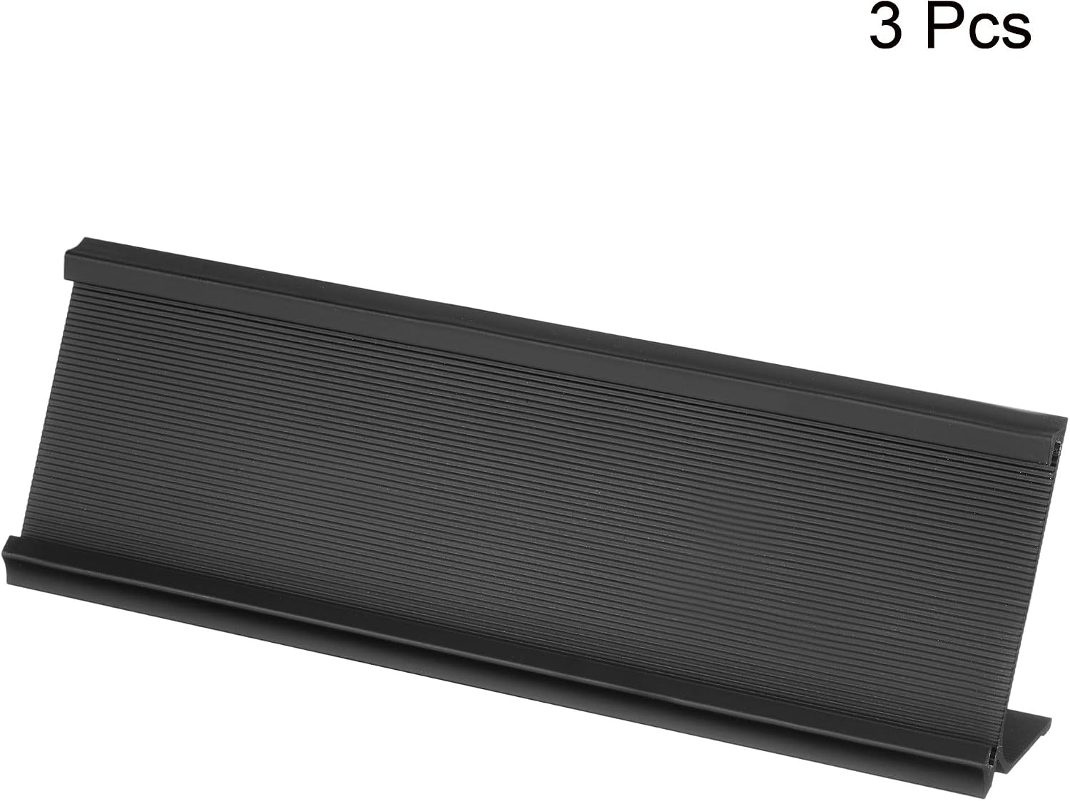 PATIKIL 2 x 7inch Aluminum Name Plate Holder, 3Pcs L Type for Desk Office Business Door Sign Holder Black - Image 4