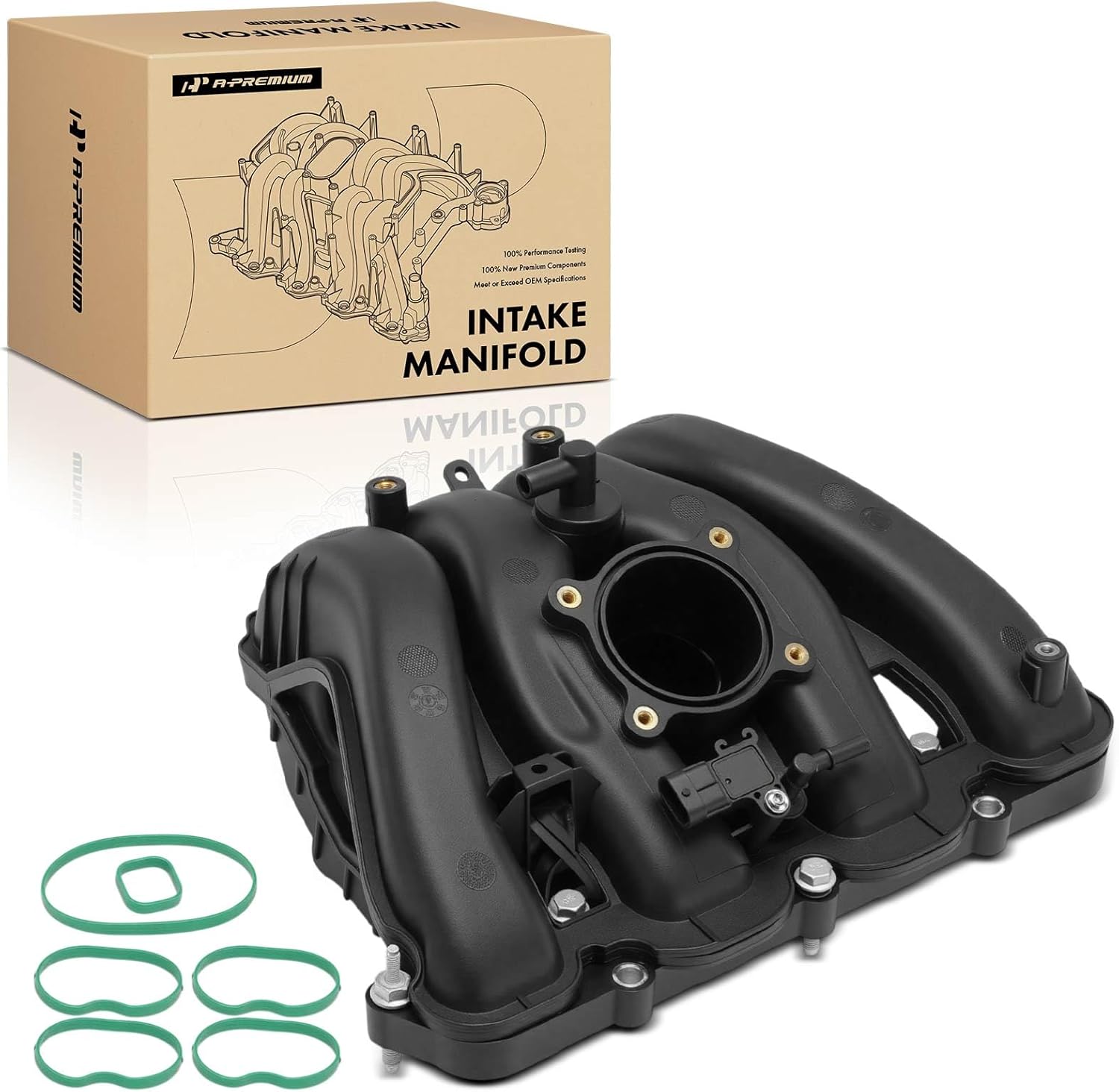 A-Premium Engine Intake Manifold Compatible with Chevy, GMC & Buick Models - 2010-2017 - Equinox, Impala, Malibu, Captiva Sport, Terrain, Regal, LaCrosse, Verano, DOHC, 2.4L
