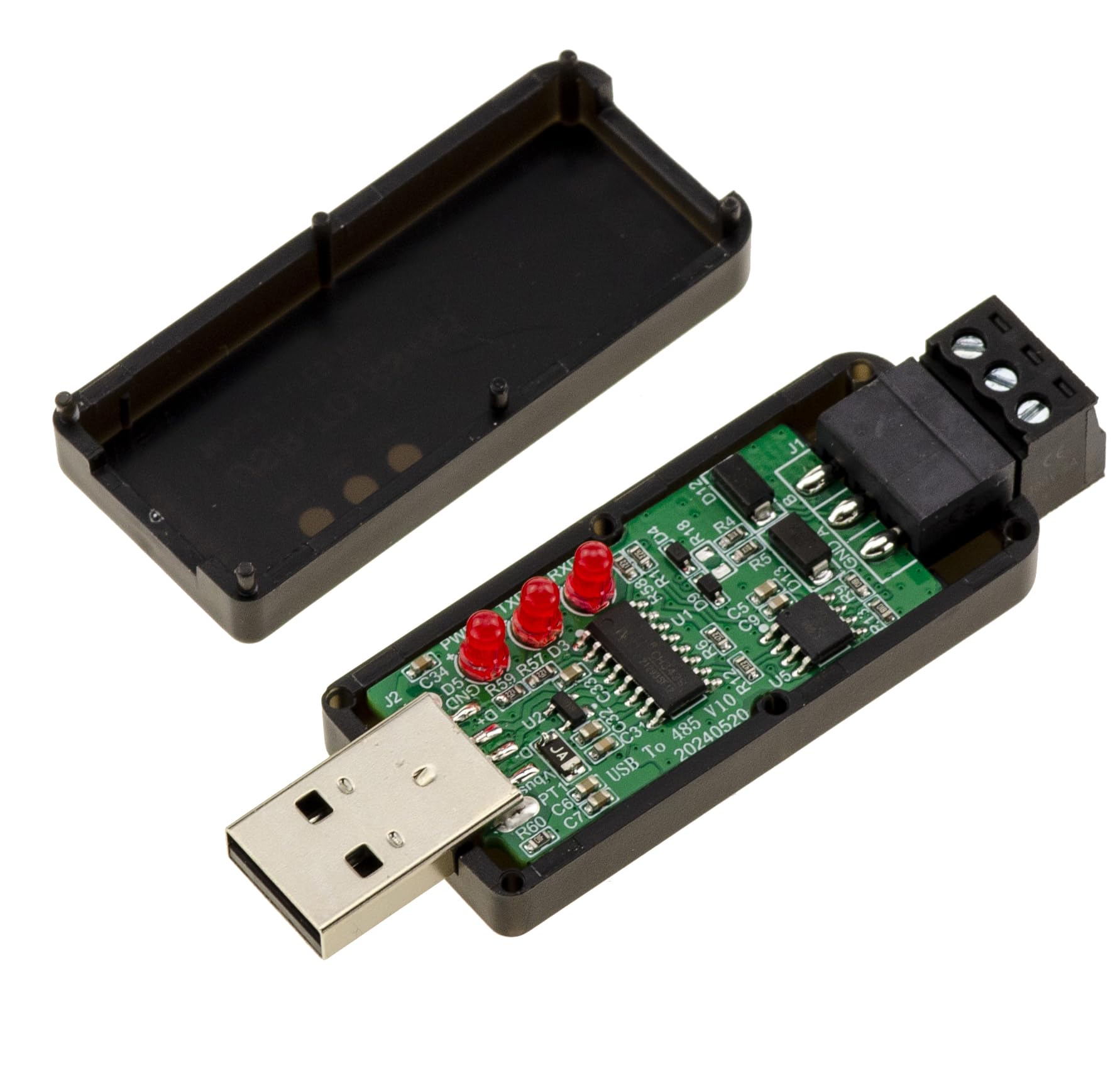 KALEA-INFORMATIQUE Dongle convertitore bidirezionale USB-RS485 industriale con chip CH343G, soppressore di sovratensioni transitorie TVS 600W e 15KV ESD