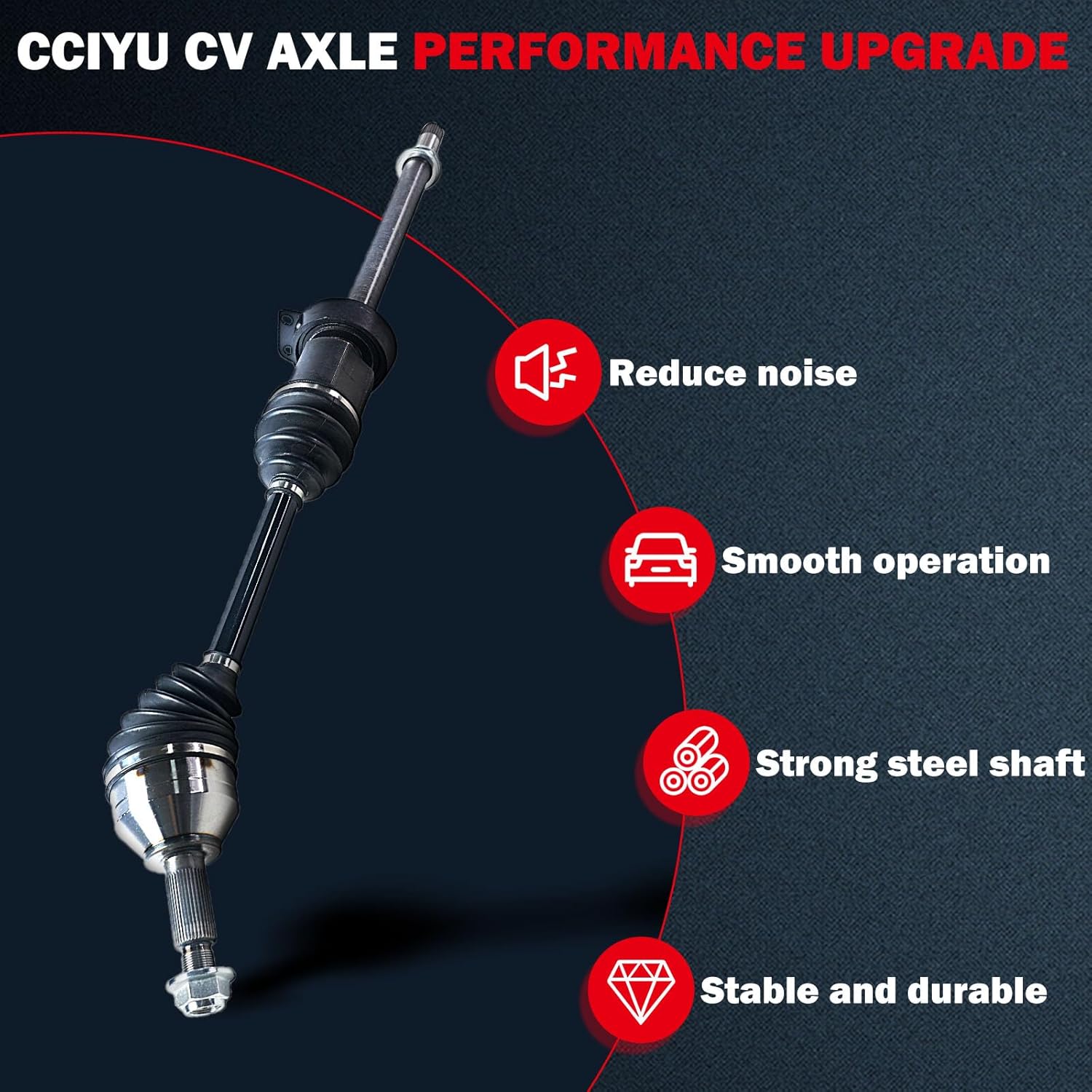 CCIYU 66-2187 Front CV Axle Shaft Assembly For Ford Flex 2009-2014, Taurus 2008-2014,For Taurus X & For Lincoln MKS,MKT & For Mercury Sable,3.5L 3.7L Naturally Aspirated,FWD,Front Right Passenger Side