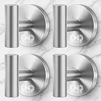 Vista 1 de 4 Pack Heavy Duty Suction Cup Hooks for Shower & Glass Window, No Drill & Removable Shower Hooks for Towels, Coat, Robes, Loofah -Brushed Nickel