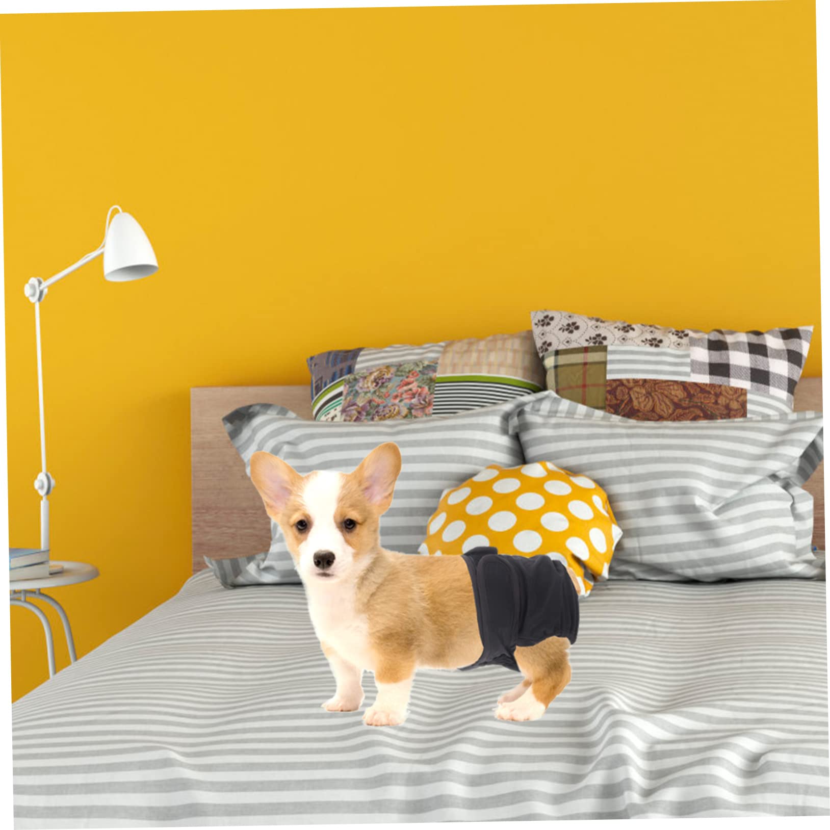 Didiseaon 4piezas Pañal Sanitario Reutilizable para Perros Bragas Absorbentes Ajustables para Mascotas Protección Período Fisiológico Diseño Elegante