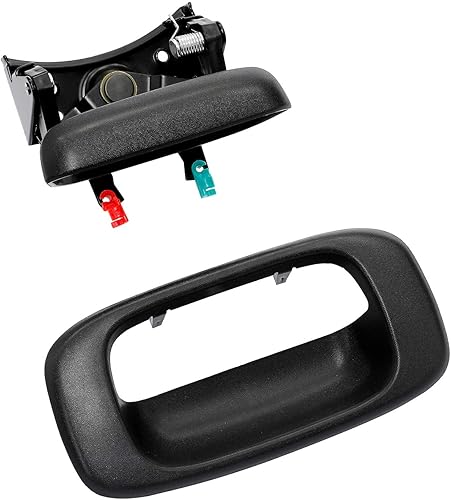 Gledewen Pestillo de mango de puerta trasera y moldura de bisel con clips de varilla | para Chevy Silverado GMC Sierra 1999-2007 1500 2500 3500 |