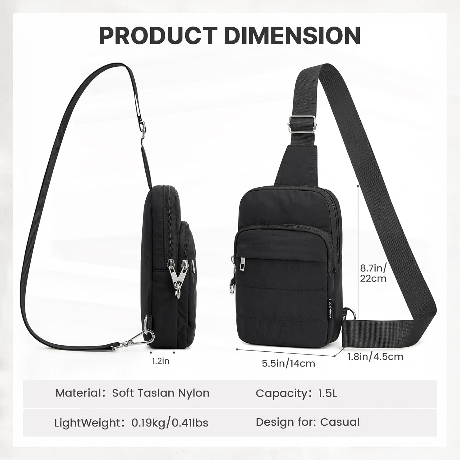 G4Free Small Sling Bag for Women Travel Anti Theft Crossbody Bags with RFID Blocking Card Slots, Black