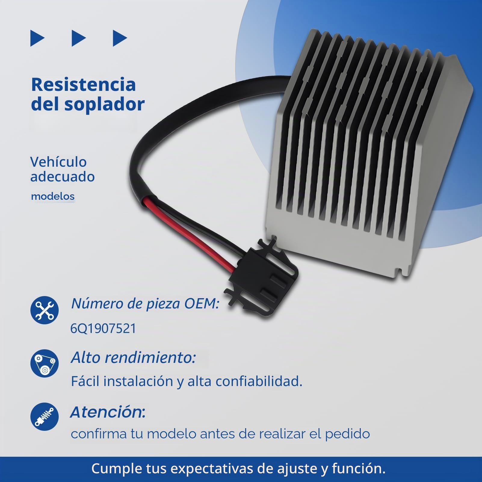 Resistencia Motor Ventilador Calentador para A2 Vento Polo Fabia Seat Ibiza | 6Q1907521A 6Q1907521B 6Q1907521
