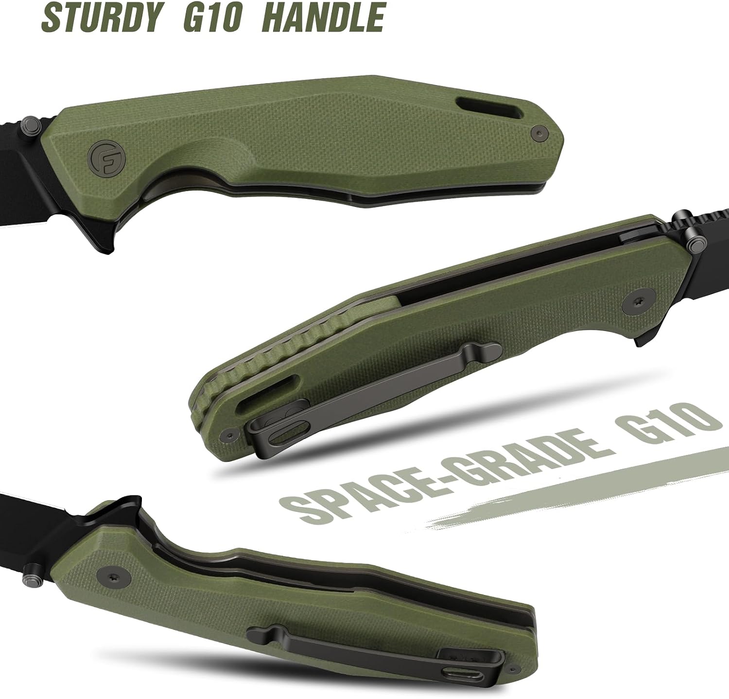 FINTISO Odyssey Pocket Knife, 3.22" Folding knife with Premium 14C28N Blade, G10 Handle, Small EDC Knife with Pocket Clip for Men Women, Sharp Outdoor Camping Survival Hiking Knives