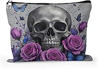 Vista 17 de Cafl Bolsa de maquillaje Bolsa de cosméticos Bolsa de maquillaje de viaje con cremallera, Flores de acuarela115