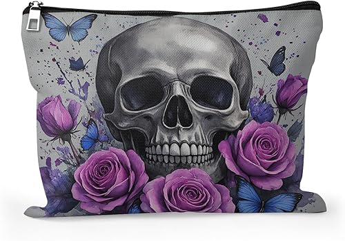 Miniatura 17 de Cafl Bolsa de maquillaje Bolsa de cosméticos Bolsa de maquillaje de viaje con cremallera, Flores de acuarela115