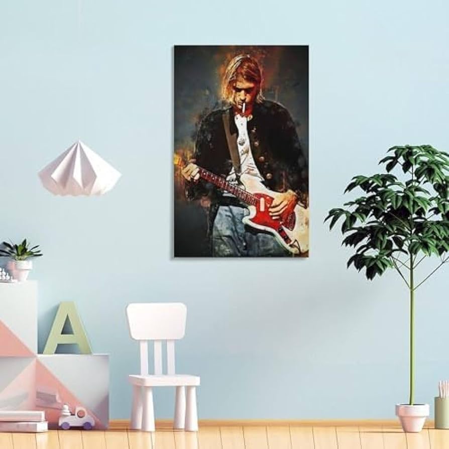 Amazon.co.jp: カート・コバーンポスターキャンバスウォール