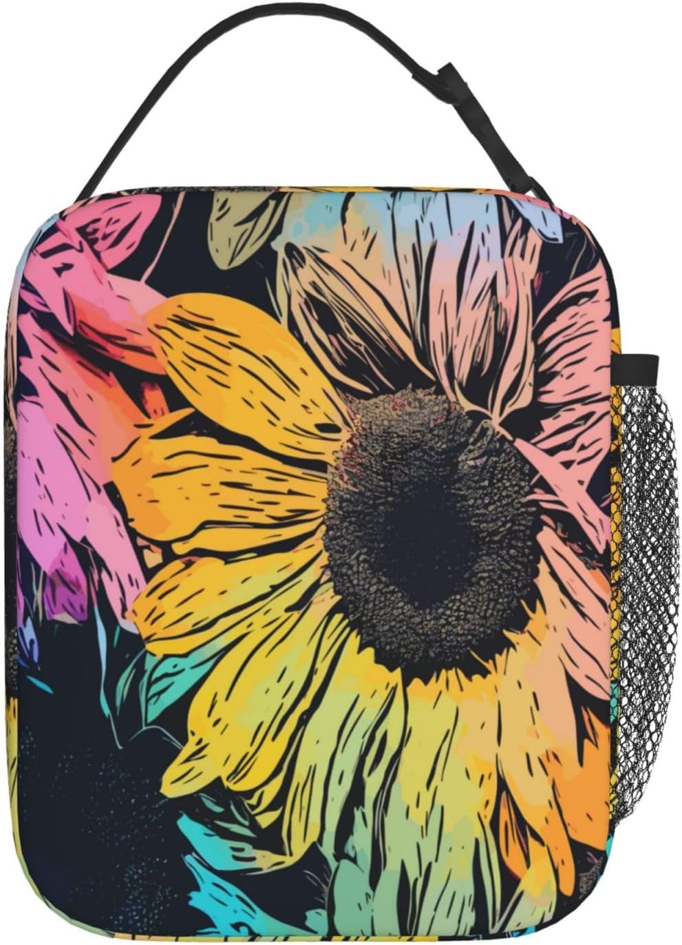 Insulated Lunch Box for Women Girls Kids Sunflower Lunch Box for Work,Picnic,School,Travel,Hiking,Beach or Fishing Polyester Colorful Sunflower Floral Flower Theme Lunch Bag - Image 5
