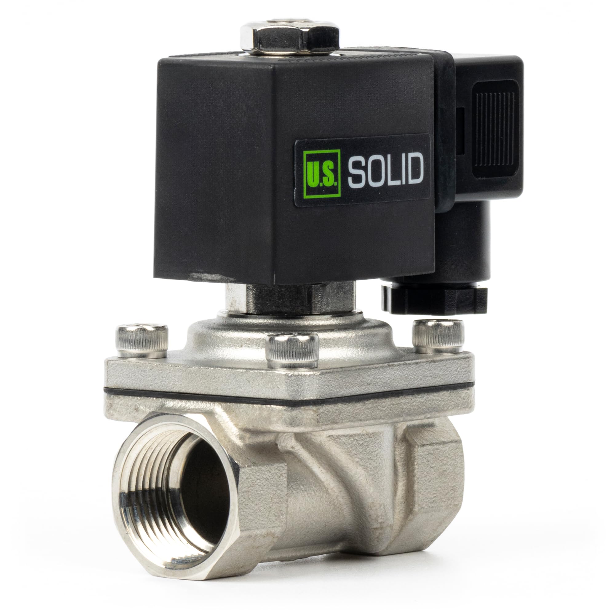 U.S. Válvula solenoide sólida de 3/4" de acero inoxidable AC 220 V con sello Viton, normalmente cerrado, tipo caja de conexiones, rosca G