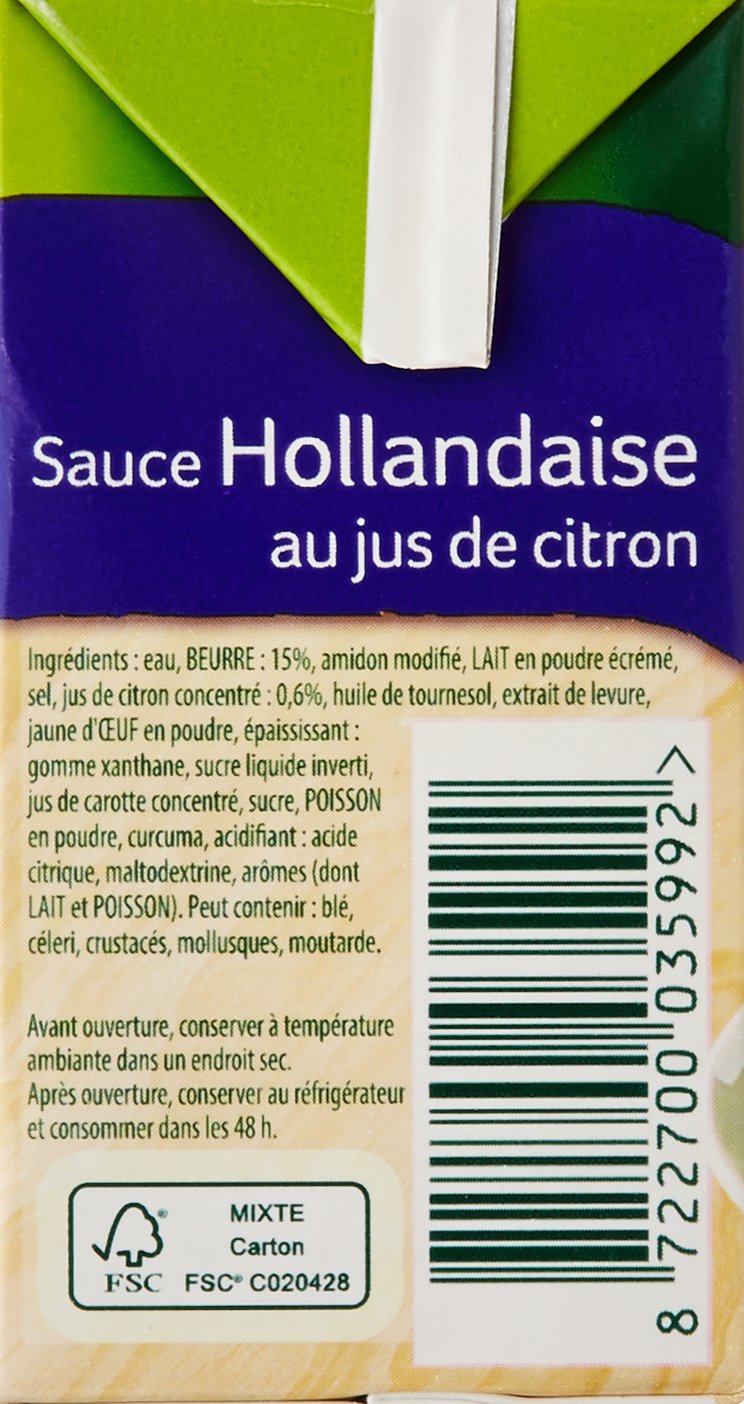 Knorr Sauce Hollandaise au Jus de Citron 30 cl