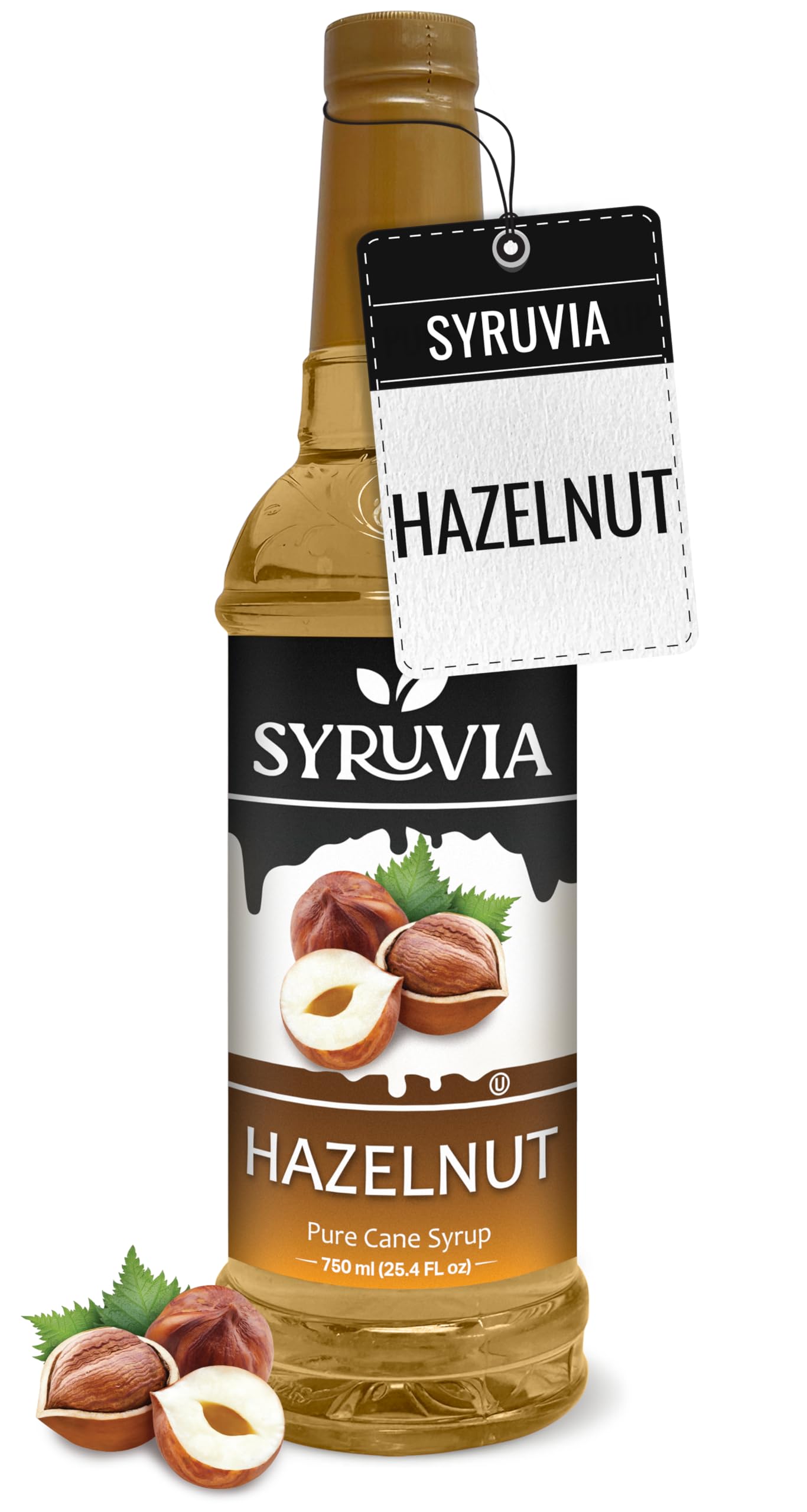 SYRUVIACoffee Syrup, Hazelnut Flavored Syrup for Drinks, Lattes, and Desserts – 25.4 fl oz