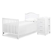 Vista 9 de Cuna DaVinci Charlie, convertible, 4 en 1, con mini cuna y cambiador en color blanco, con certificado Greenguard Gold