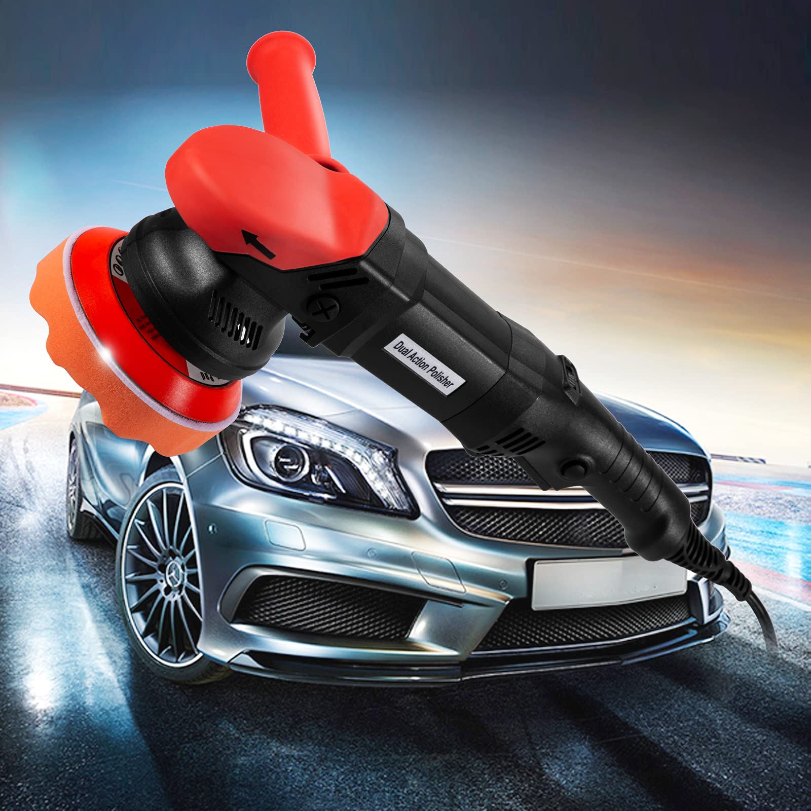 Dual Action Polisher,6500rpm8mm Eccentric Car Variable Speed Polisher,6 Inch/5 Inch Dual Action Random Orbital Car Buffer Polisher with Side Handle,Random Polisher Kit with Pad.