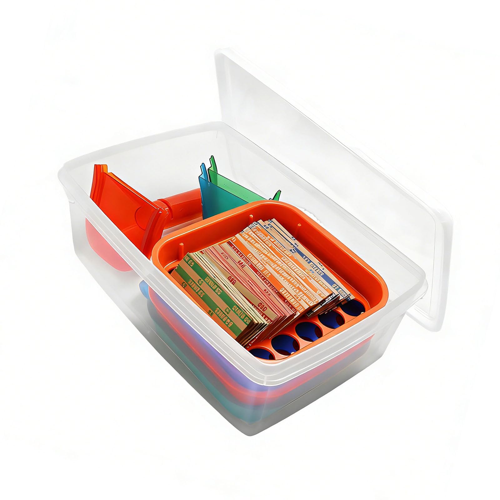 HDOYTXXM 100 Piece Coin Wrappers with 4 Counting Tubes and 4 Sorting Trays Color Coded Sorter for Efficient Money Management Sorting Tray Set