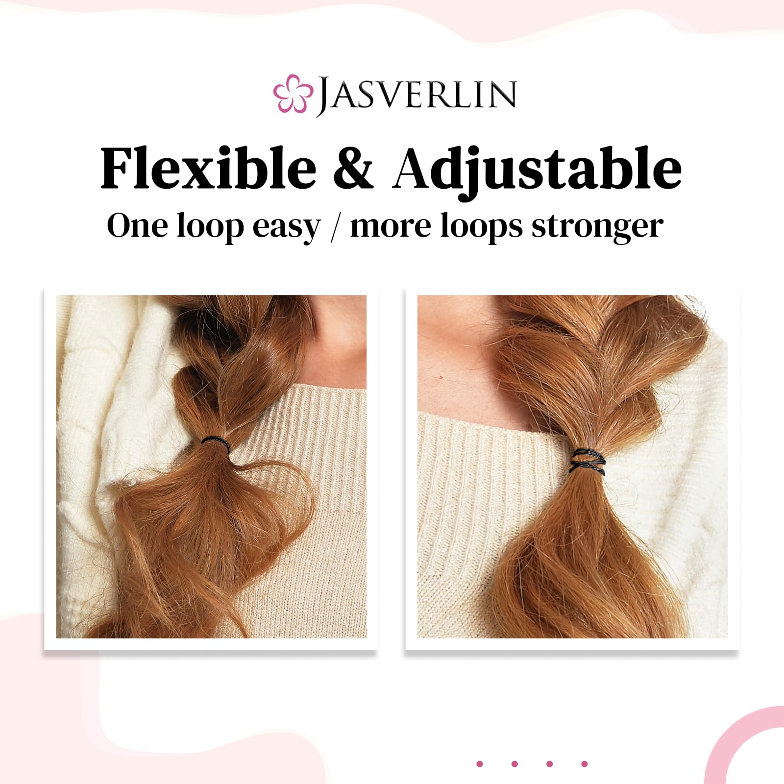 JASVERLIN 1000pcs Rubber Bands for Hair Small Elastic Hair Ties for Thin for Women Kids Girls Baby Mini No damage Bands for Braids Thin & Soft Texture (Black) - Image 4