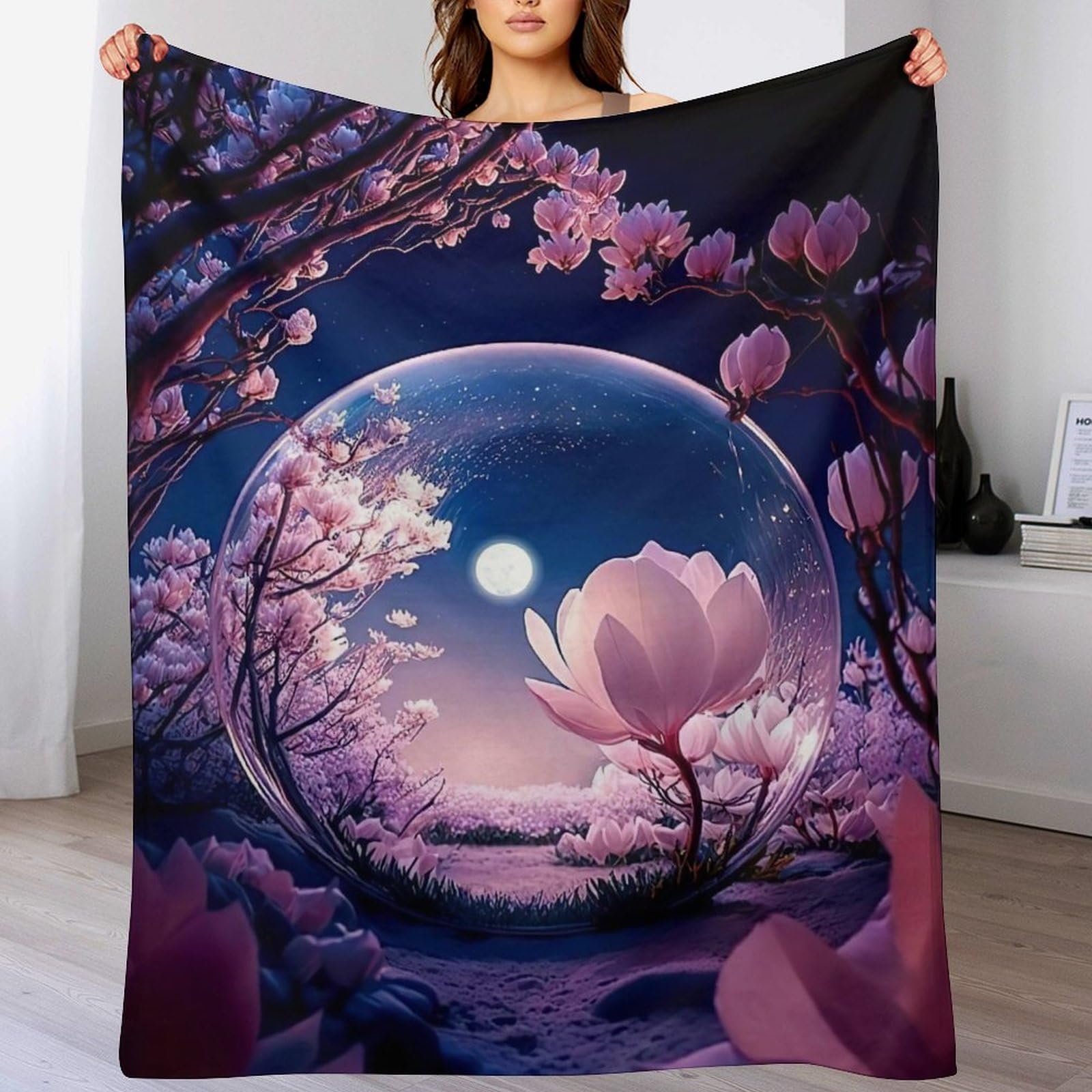 Couverture polaire cerisier japonais pour envelopper vos moments de douceur