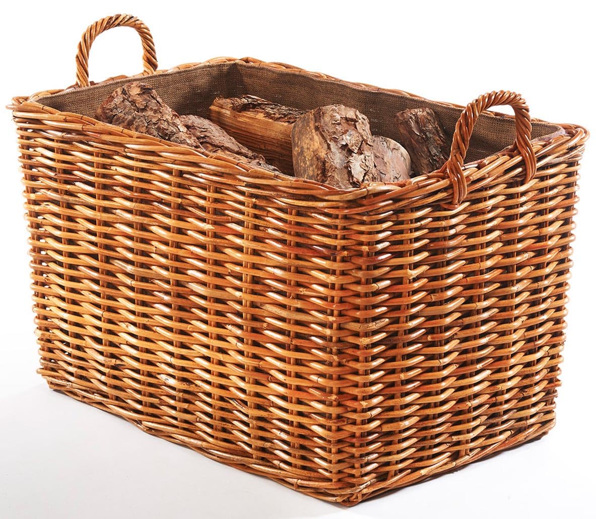 Kobolo Holztrage Holzkorb für Kaminholz Rattan Lacak mit abnehmbarem