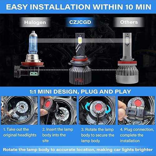 Miniatura 4 de Bombillas LED 9005 HB3 universales para faros delanteros, bombillas antiniebla LED de repuesto halógenas, 500% más brillante, blanco frío, 6000 K,