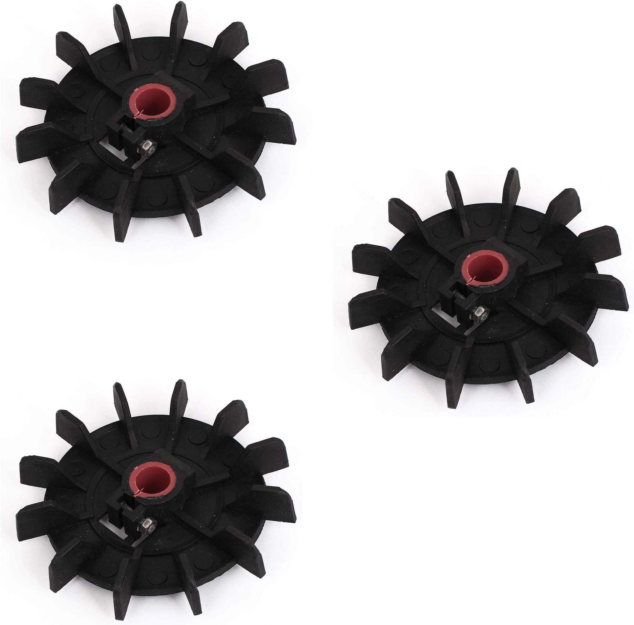 1Pcs 15mm/0.6" Inner Diameter Plastic 12 Impeller Air Compressor Motor Fan Blade Vane Wheel Replacement Black