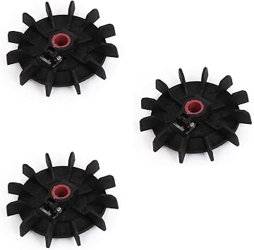 1Pcs 15mm/0.6" Inner Diameter Plastic 12 Impeller Air Compressor Motor Fan Blade Vane Wheel Replacement Black