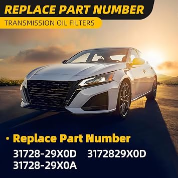 RE0F10D JF017E Transmission Filter Oil Pan Gasket Kit Compatible with Nissan Altima Maxima Quest Murano Pathfinder Infiniti Qx60 Replaces# 31728-29X0D 31726-3JX0A 31726-28X0A (1 filiter oil)