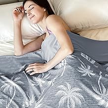 OMERAI Cooling Blanket for Hot Sleepers Throw, Breathable Summer Blanket Coconut Trees Cool Blankets for Sleeping Lightweight Cooling Blankets for Night Sweats Summer Throw Blankets, 50"x70" Gray